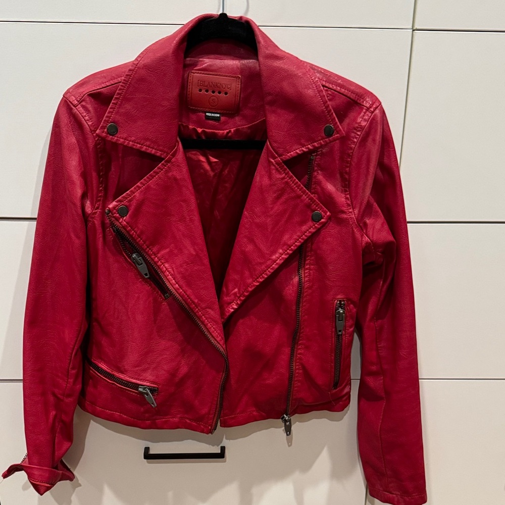 Blank NYC Women's Red Leather Jacket